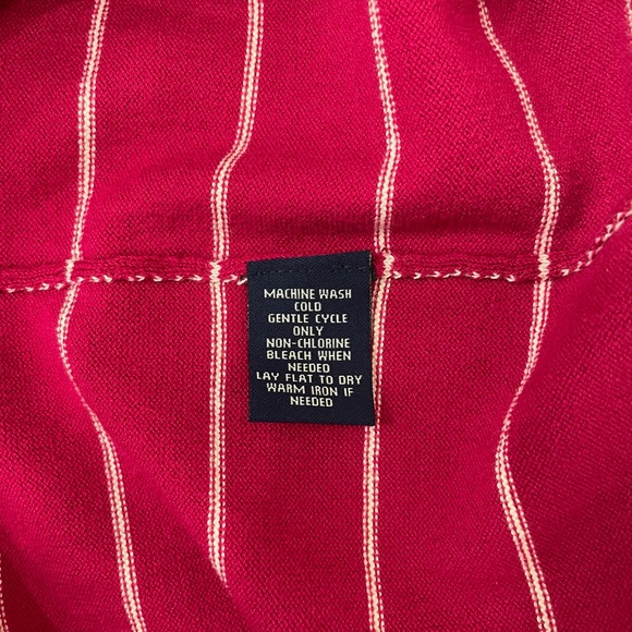 CHAPS {M} Top Mulberry White Striped NWT - Picture 8 of 8